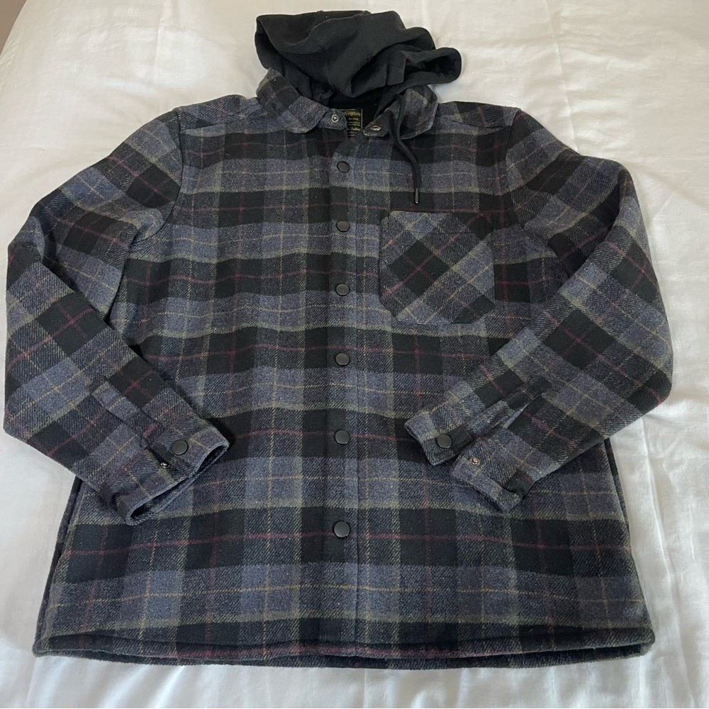 Men's Black and Gray Plaid Jacket